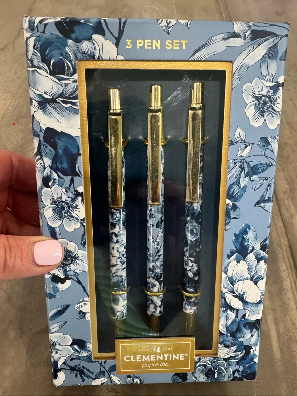 Floral lined spiral notebook& 3 Ballpoint Pen w/ black ink beautiful gift set